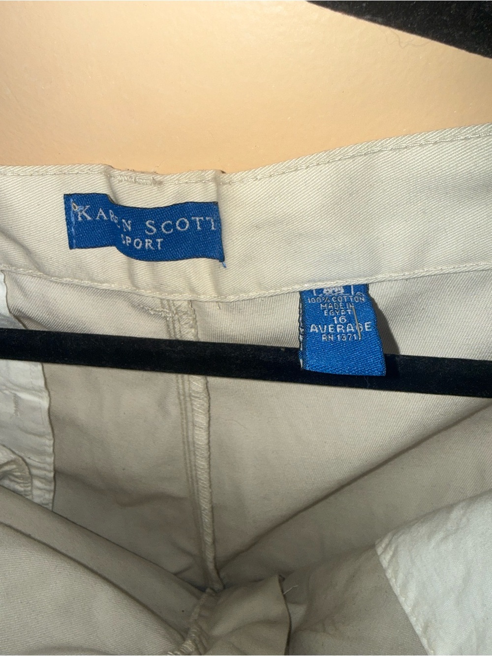 Karen Scott Cream Chinos - Classic Straight Fit